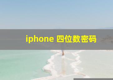 iphone 四位数密码